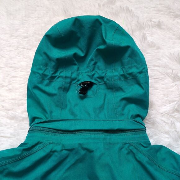 Marmot Portillo Insulated Jacket Blue Green Teal Hooded Snap Coat Women's Small - Picture 13 of 16
